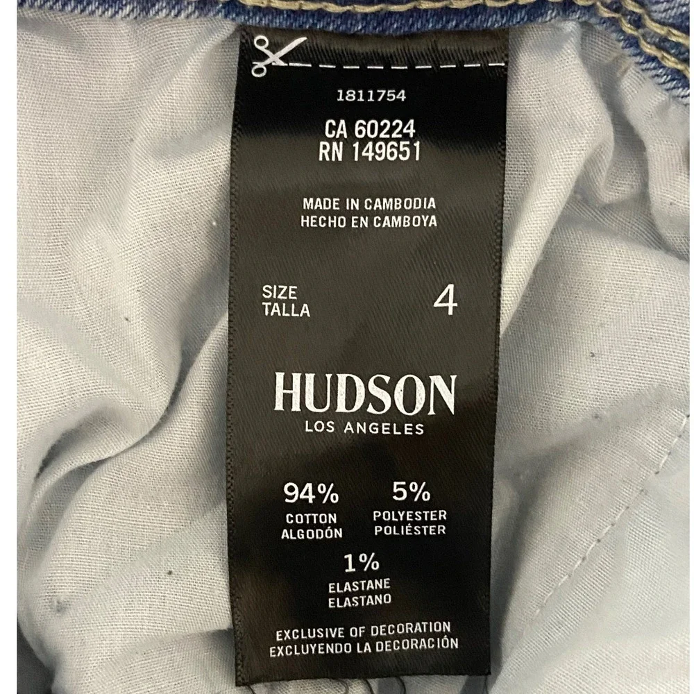 HUDSON Los Angeles Blue Wash Denim Jeans Straight Leg Streetwear Casual Size‎ 4 - Picture 5 of 12